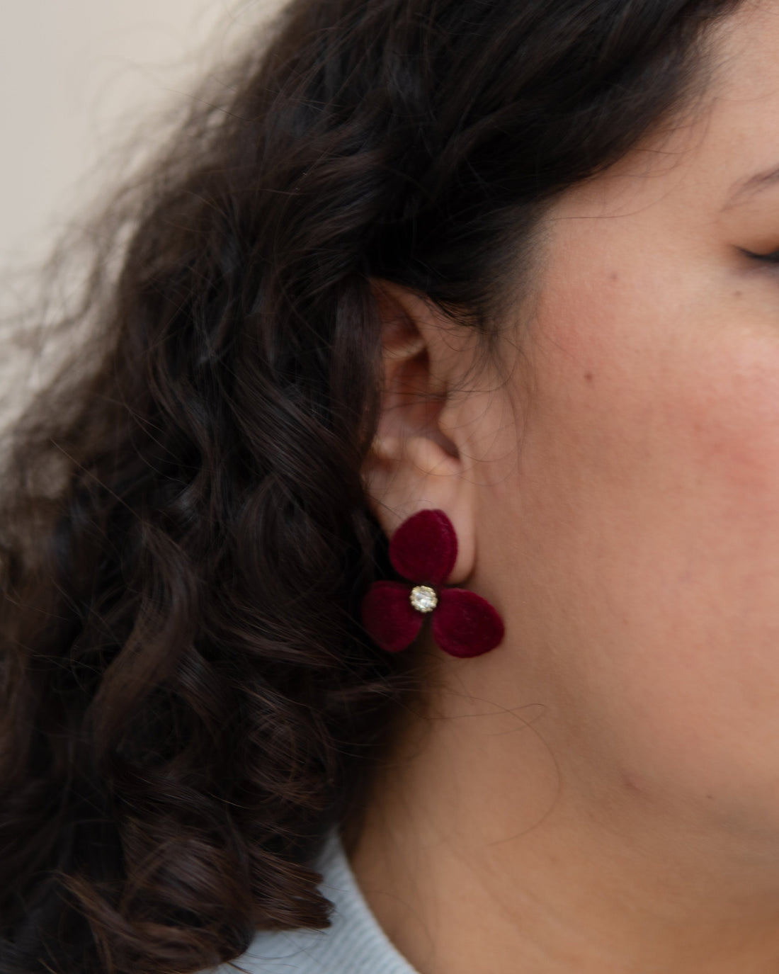 RED - BROWN - BLACK FLORES EARRING