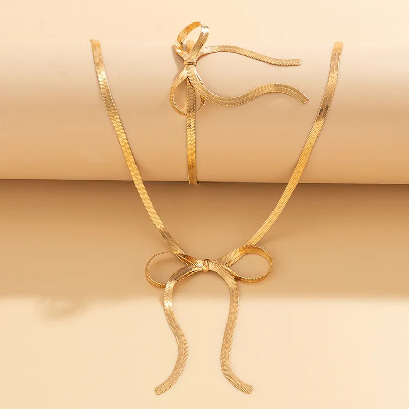 Elegant golden bow, stainless steel